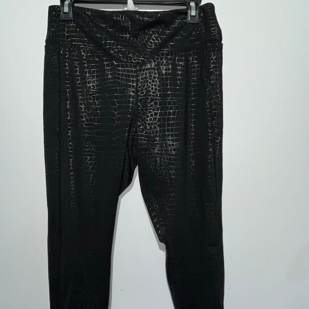 PINK Victoria's Secret Active Black Croc Shine Ultimate V High Waist Leggings XL - Picture 4 of 9